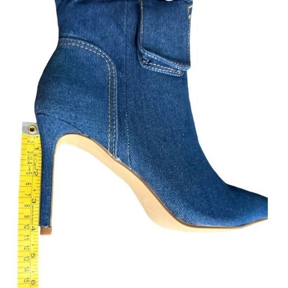 Rouge! Blue Denim Heeled Boots with Stiletto Heel Women’s Size 8.5 - Picture 11 of 14